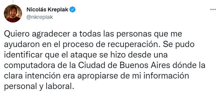 Kreplak sobre el hackeo.