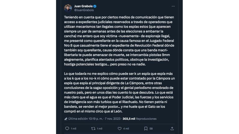 Mensaje de Juan Grabois