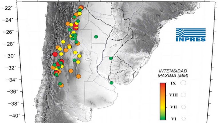Mapa de peligrosidad sísmica INPRES 20230531