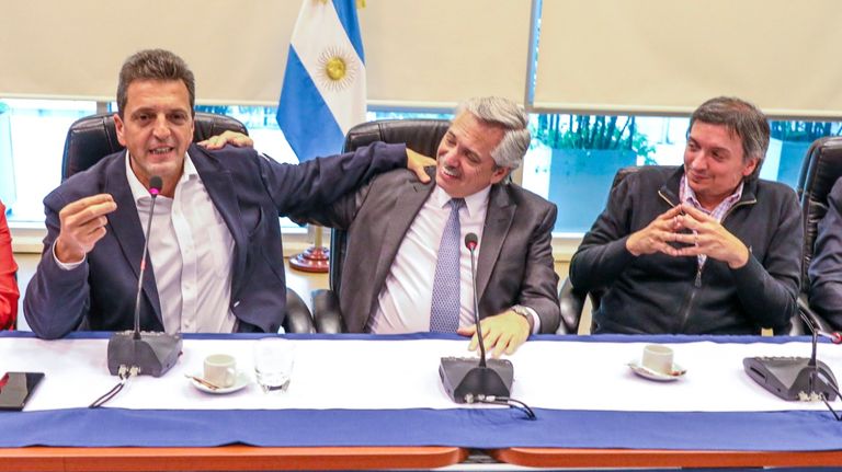 Sergio Massa, Alberto Fernández y Máximo Kirchner.