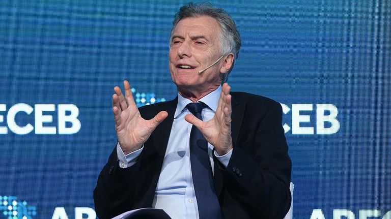 El expresidente Mauricio Macri durante el 12° Foro de ABECEB “Otro Cambio Climático” 20221101