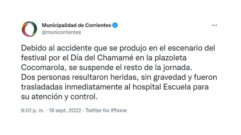 Comunicado Municipalidad Corrientes