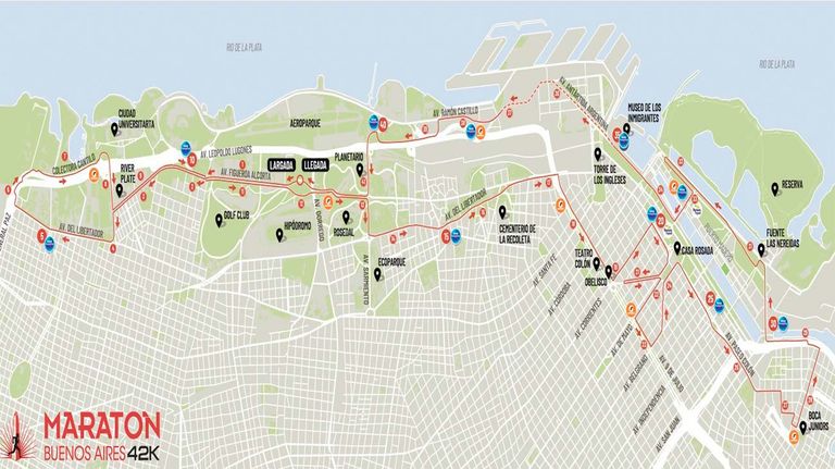 Mapa Buenos Aires Maraton 42K
