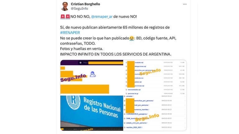 Hackearon el sistema del Renaper 20240417