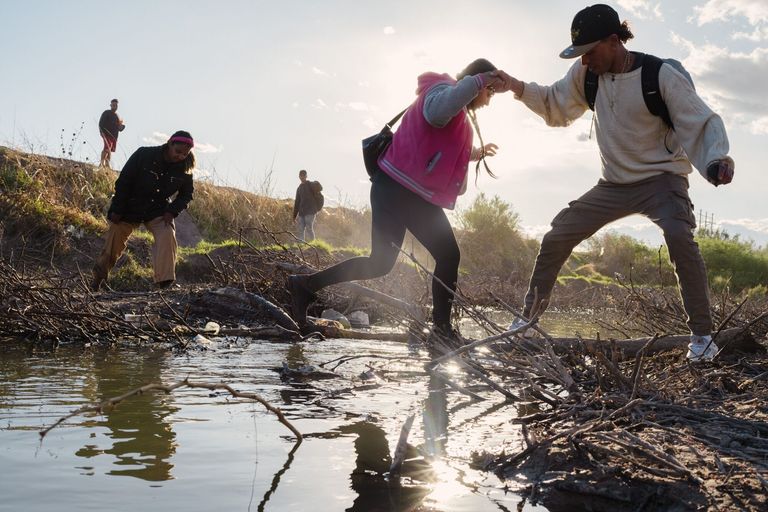 Migrants At The US-Mexico Border As Texas Immigration Law Returns To Court