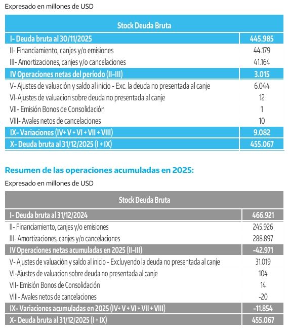 Resumen de la operación del mes dic 2025