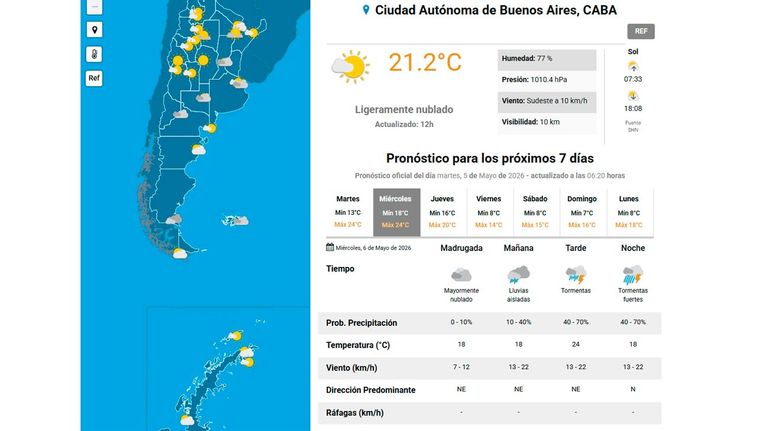 Nueva ciclogénesis en el AMBA: cuándo llegarán las tormentas y qué pasará con la temperatura