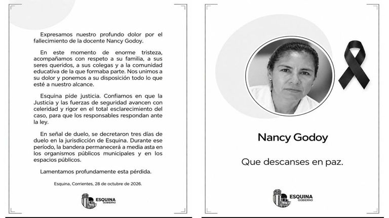 El mensaje de despedida del Municipio de Esquina