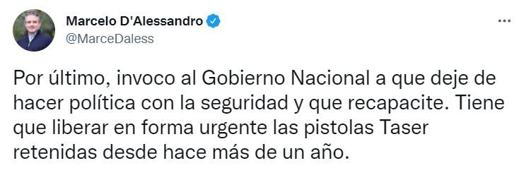 El mensaje de D´Alessandro por el ataque a la policía.