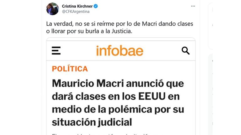twitter Cristina Kirchner @CFKArgentina 20211006