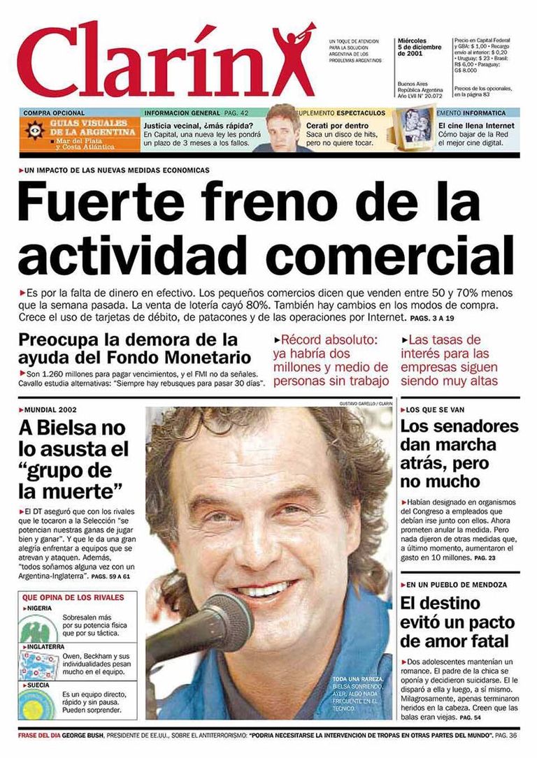 tapas de diarios de los dias 4 y 5 diciembre de 2001 20211203