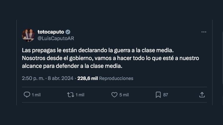 Mensaje del Ministro de Economía