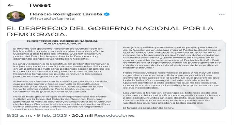 Tuit Larreta