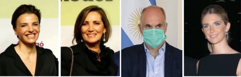 Bárbara Diez, Dora de Rodríguez Larreta, Horacio y Julieta Spina.