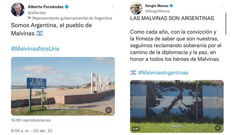 Tweets por Malvinas
