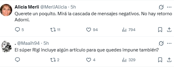 Respuestas en X al