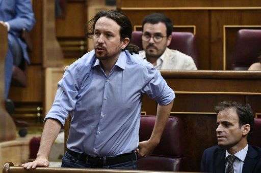 Pablo Iglesias durante el debate de investidura