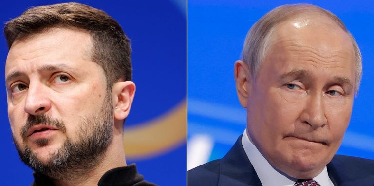 Volodymyr Zelensky y Vladímir Putin