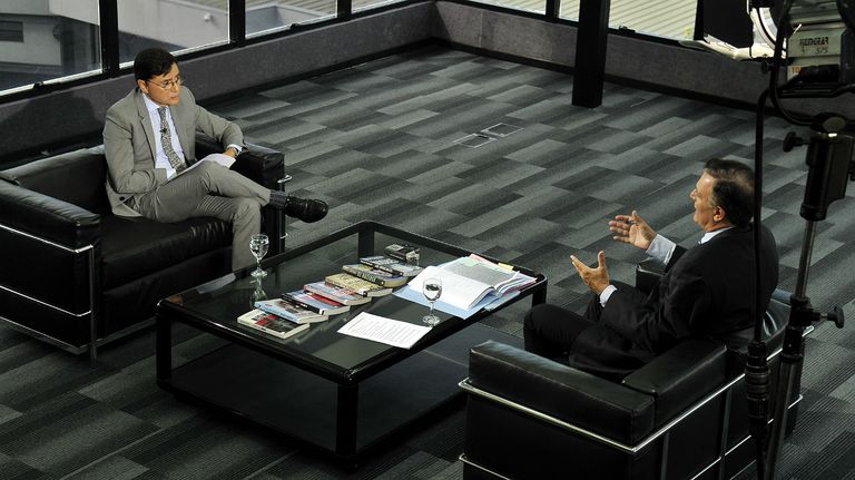 Backstage de la entrevista de Jorge Fontevecchia a Daniel Santoro.