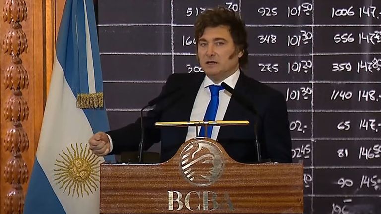 20250710 El presidente Javier Milei dio un discurso en la Bolsa de Comercio de Buenos Aires