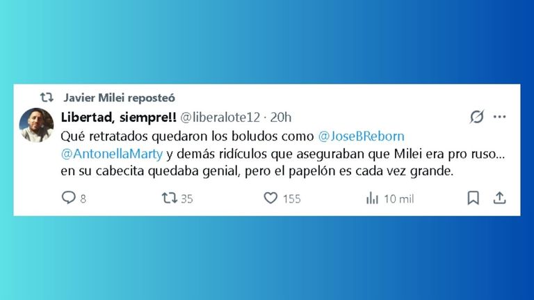 Niegan que Javier Milei fuera pro ruso