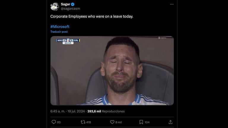 Memes por la falla de Microsoft