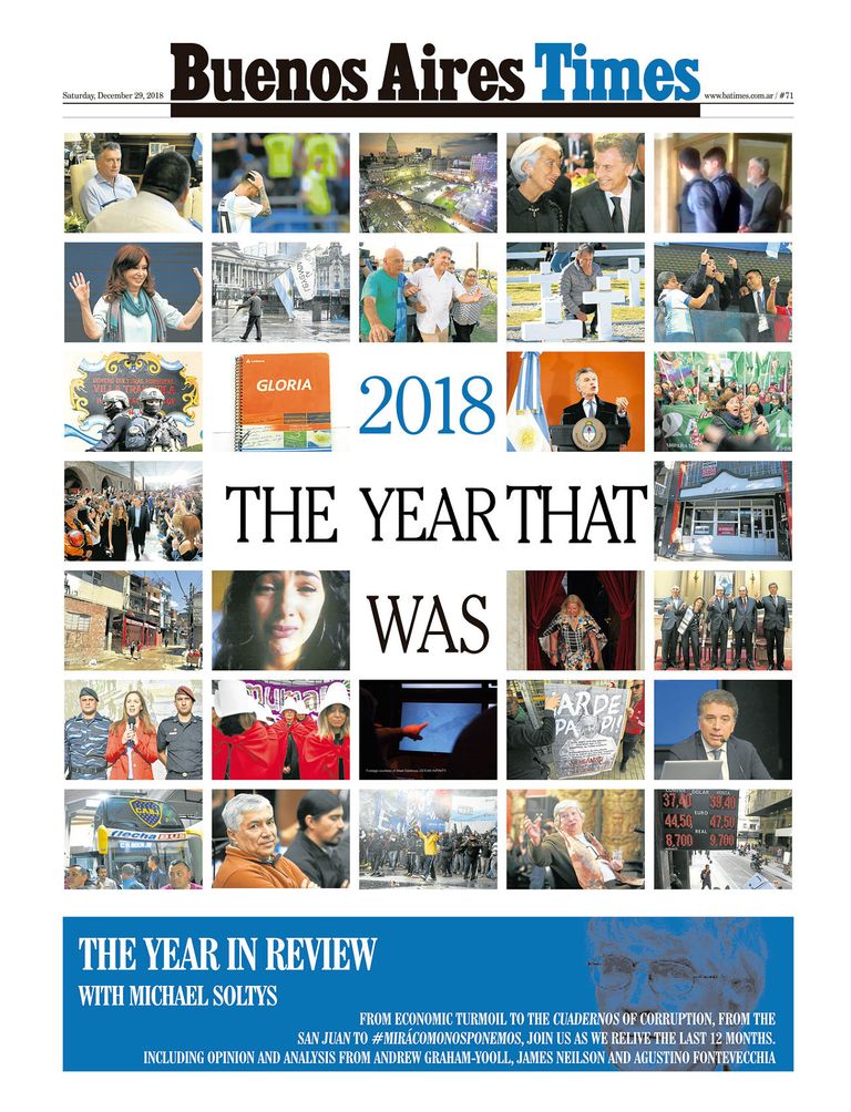 La tapa de BA Times de este sábado 29 de diciembre de 2018.