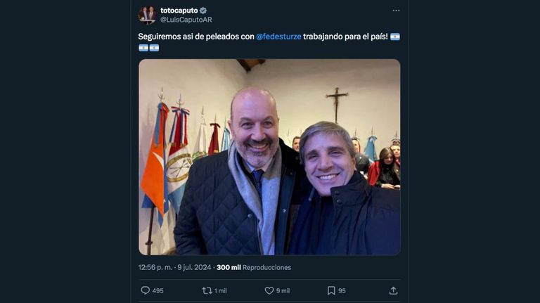 Mensaje de Caputo y @fedesturze