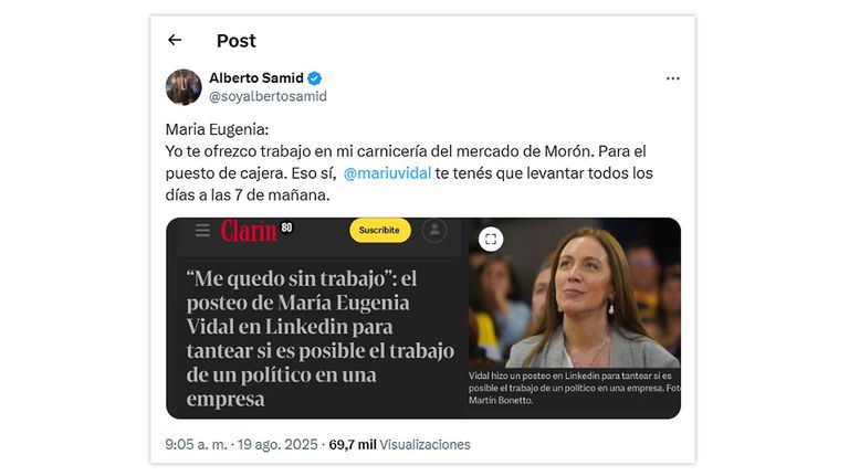 Maria Eugenia Vidal y Alberto Samid 19082025