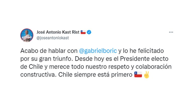 Kast Boric Chile