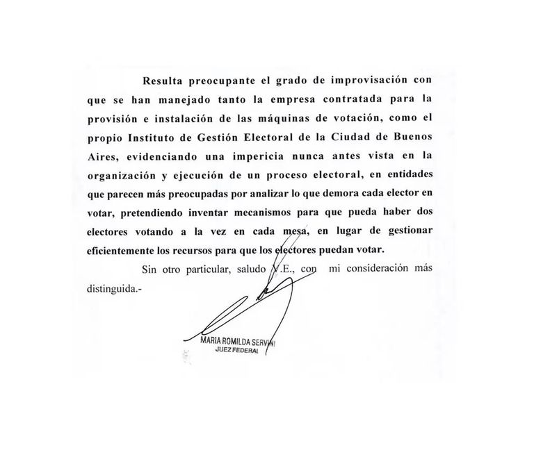 Servini elecciones CABA
