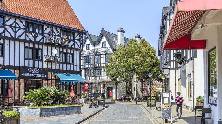Thames Town, distrito de Songjiang, Shanghai, China