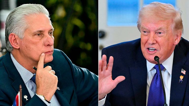 Miguel Diaz Canel y Donald Trump 11012026