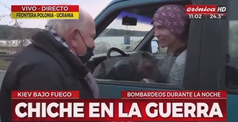 Chiche Gelblung en la frontera entre Polonia y Ucrania.