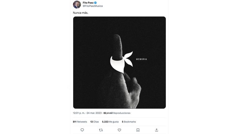 Nunca Más es tendencia en Twitter 