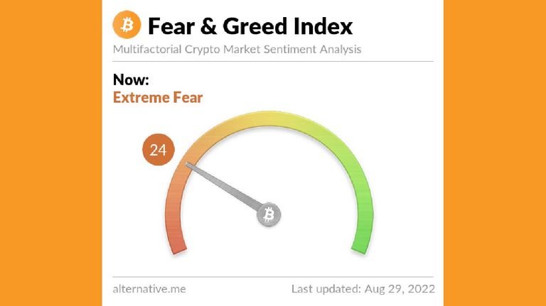 Índice Miedo y Avaricia BTC 29 de agosto.