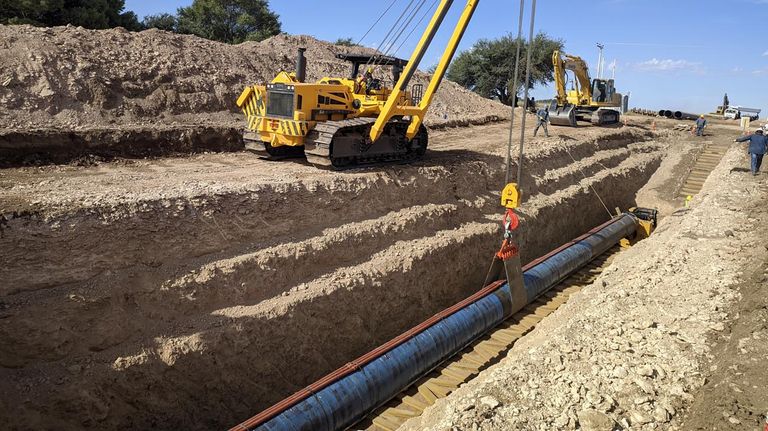 Obras en el gasoducto Néstor Kirchner