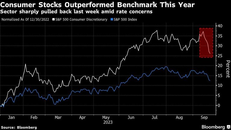 Consumer Stocks Outperformed Benchmark This Year | Sector sharply pulled back last week amid rate concerns