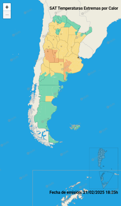 Registro de temperaturas extremas 21 de febrero 2025
