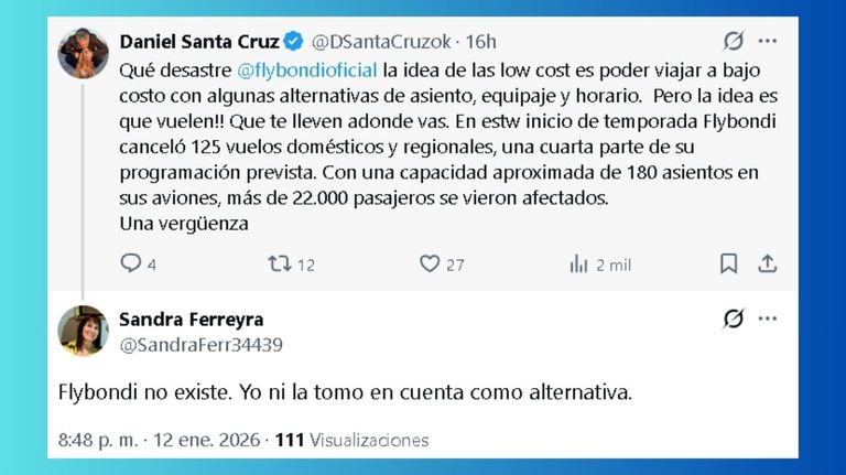 Tuit demora de Flybondi