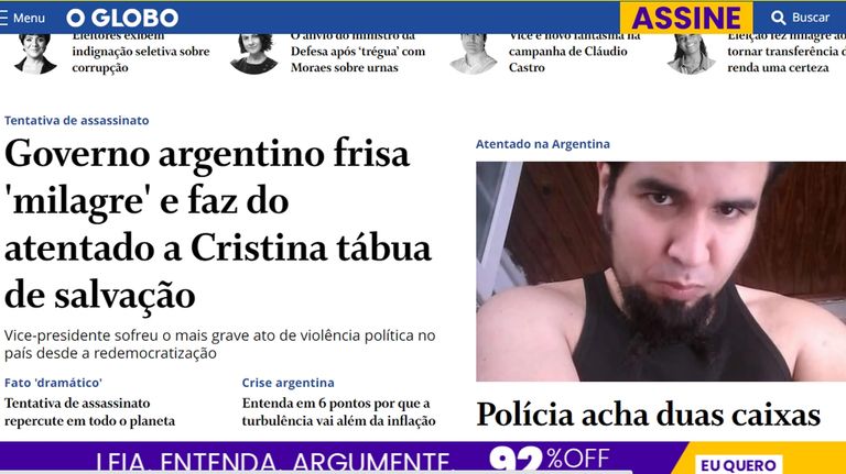20220902 Medios del mundo reflejan el atentado a Cristina Kirchner