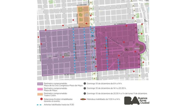 Cortes por la asunción de Milei