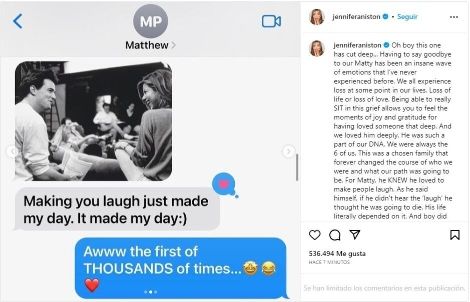 Muerte de Matthew Perry: Jennifer Aniston y David Schwimmer se sumaron a las despedidas de Courteney Cox y Matt LeBlanc