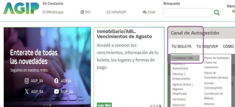Pago de ABL con BUEPP paso 1
