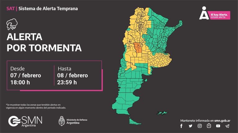 Alerta por tormentas