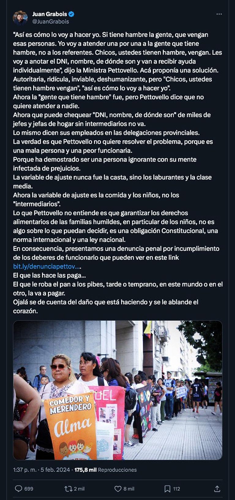 Mensaje de Juan Grabois