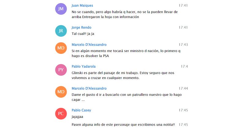 chats entre jueces, dirigentes macristas y empresarios de medios