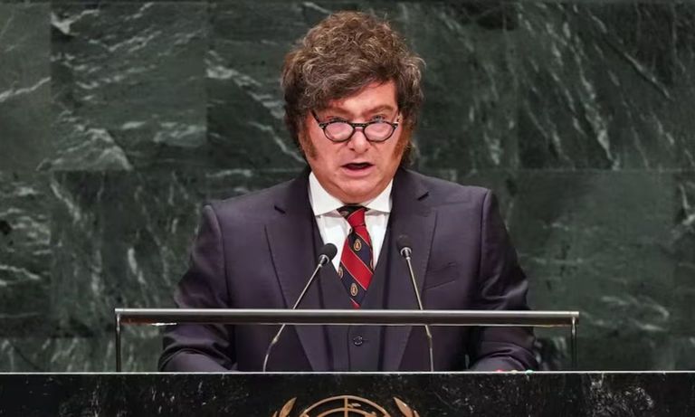 Javier Milei durante su discurso ante la Asamblea General de las Naciones Unidas

