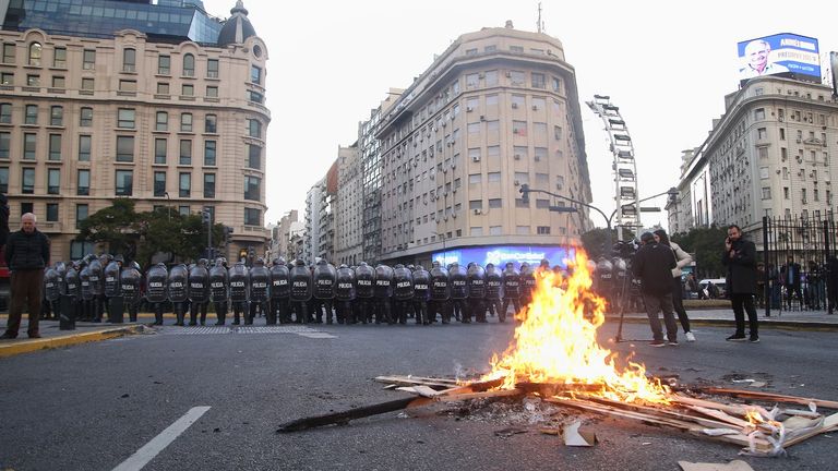 Violencia y represión en el Obelisco