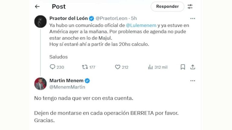 Martin Menem en X 20250826